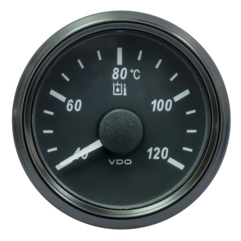 VDO SingleViu 1414 Hydraulic Temperature 120°C Black 52mm gauge